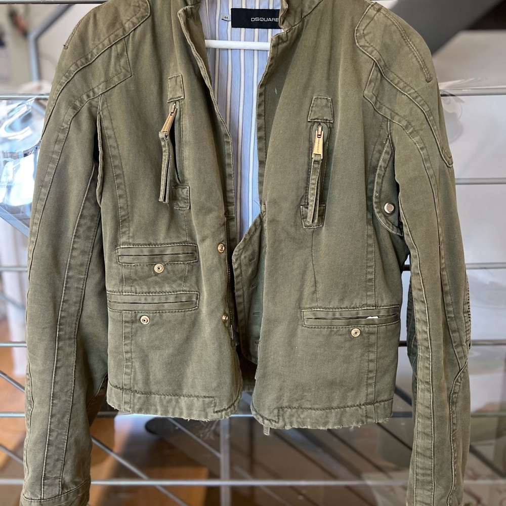 Olive Green Military Style Jacket